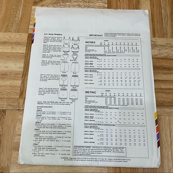 Vintage Stretch & Sew Body Shapers Training Gear Maillot & Bikini Sewing Pattern - Picture 4 of 8